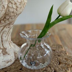 Orrefors Sweden Hand Blown Glass Bud Vase